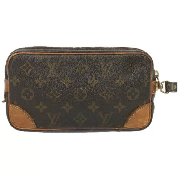 LOUIS VUITTON Monogram Marly Dragonne PM Clutch Bag M51827 LV Auth - Picture 2 of 15